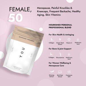 Case Study 47: Female, 50 -  Menopause, Painful Knuckles & Kneecaps, Frequent Backache, Healthy Aging, Skin Vitamins