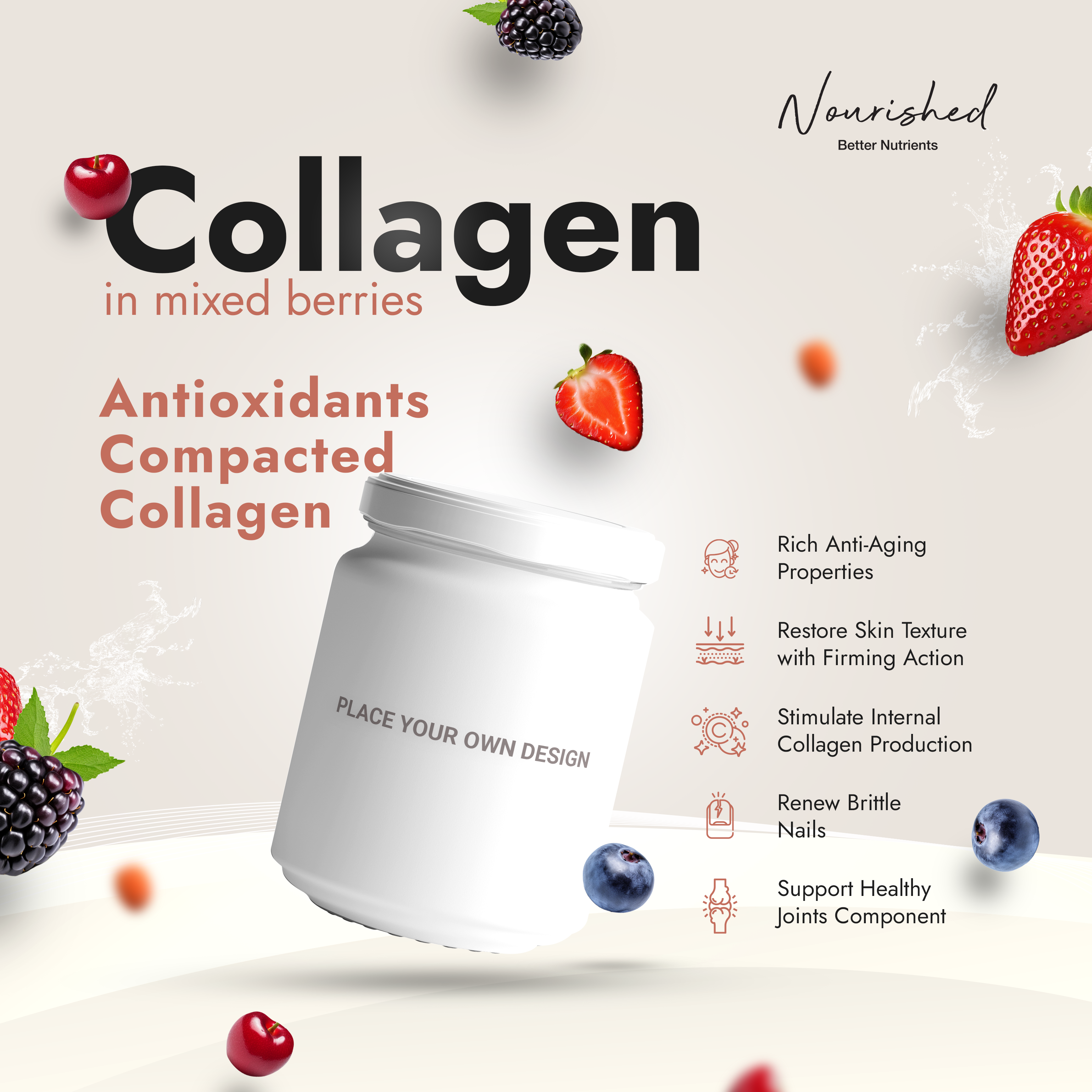 Collagen Skin Vitamins in Mixed Berries