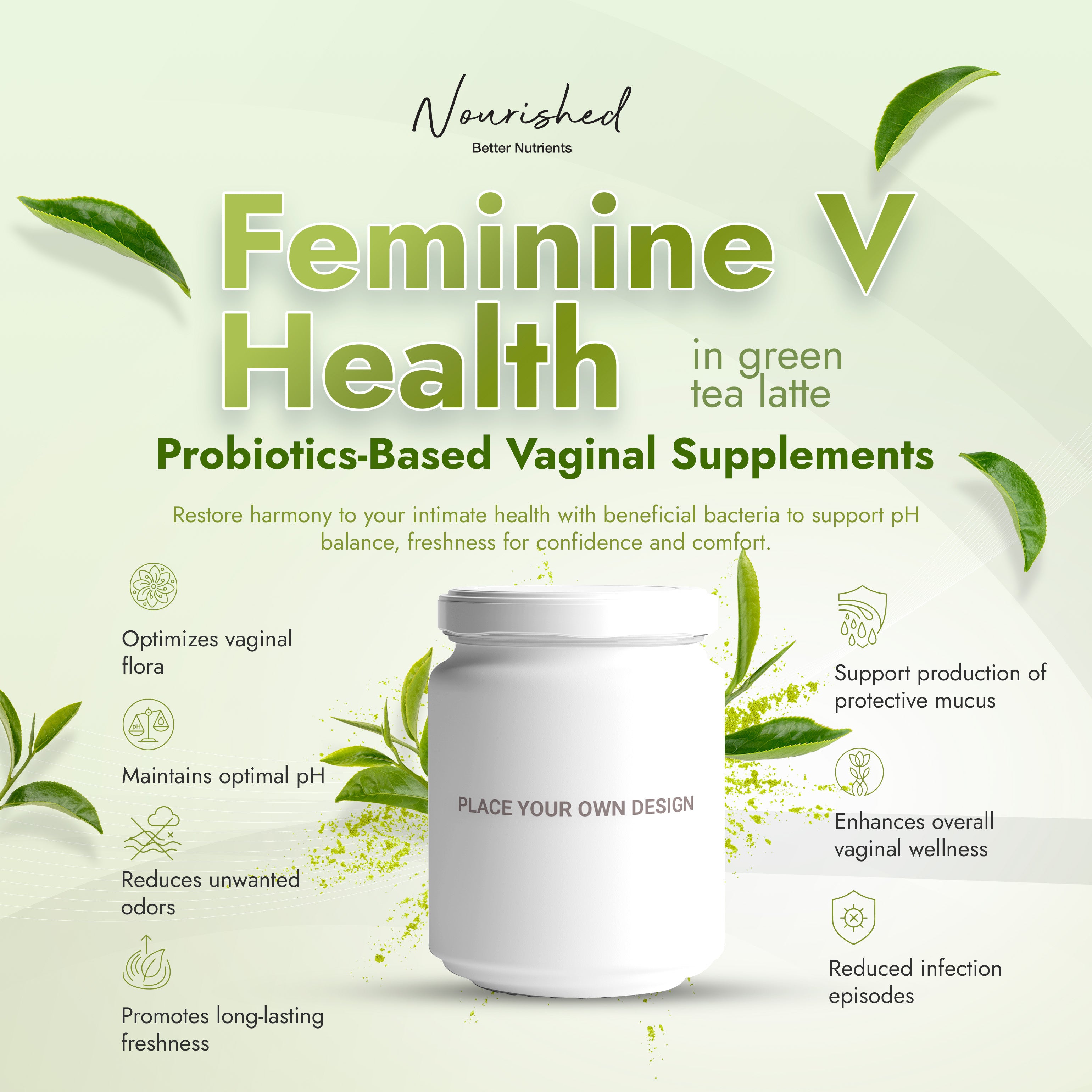 Feminine V Health in Matcha Latte