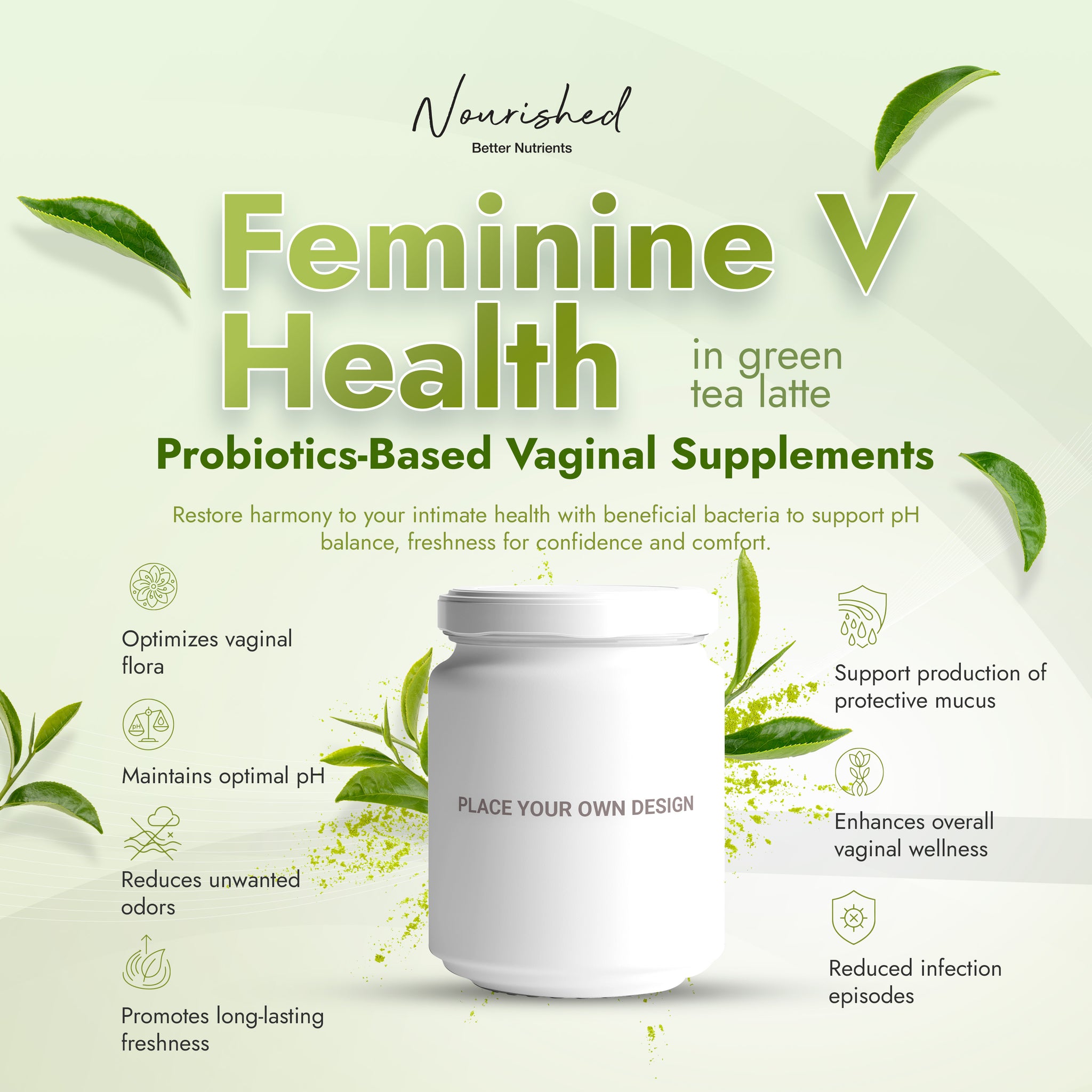 Feminine V Health in Matcha Latte