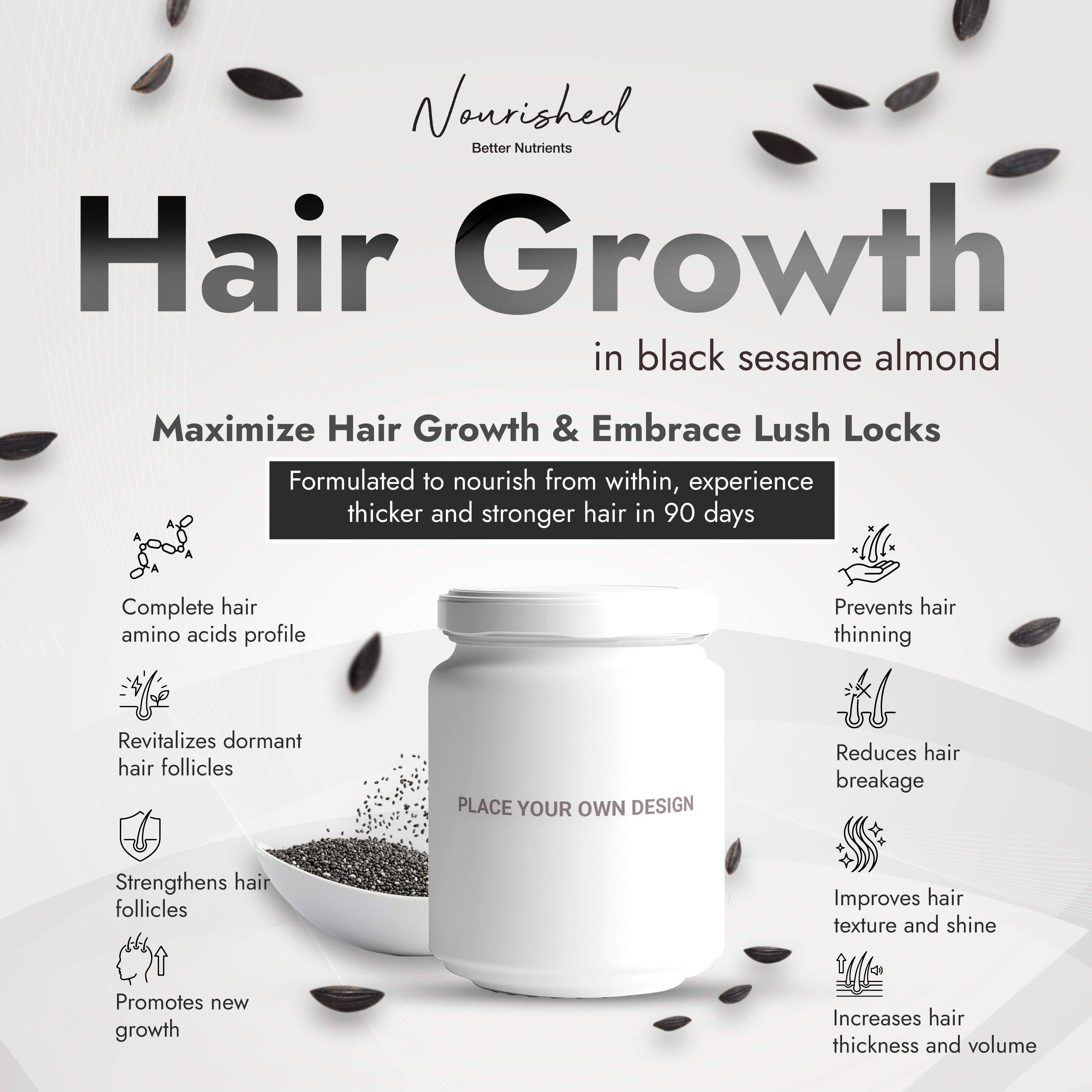 Hair Growth in Black Sesame Almond
