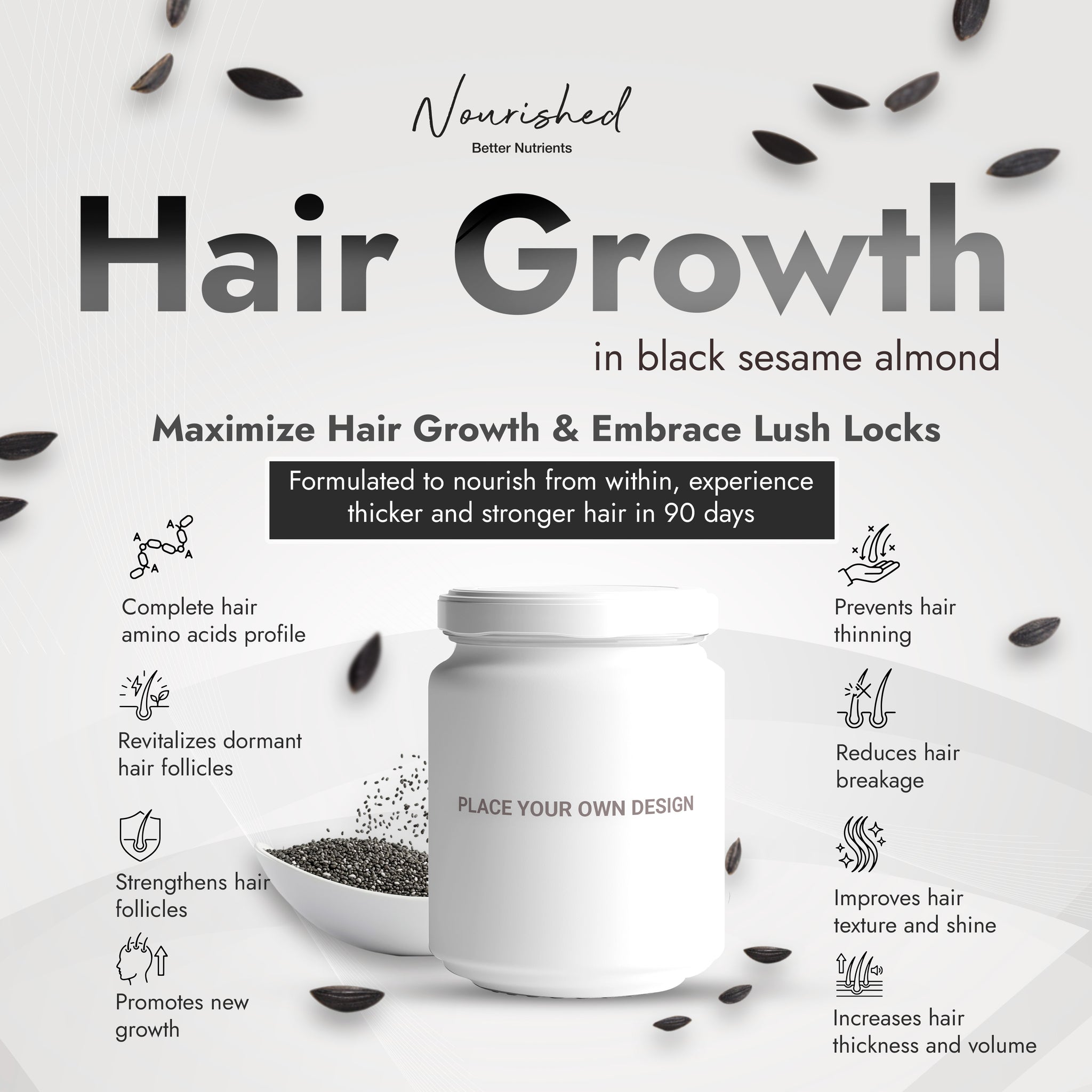 Hair Growth in Black Sesame Almond