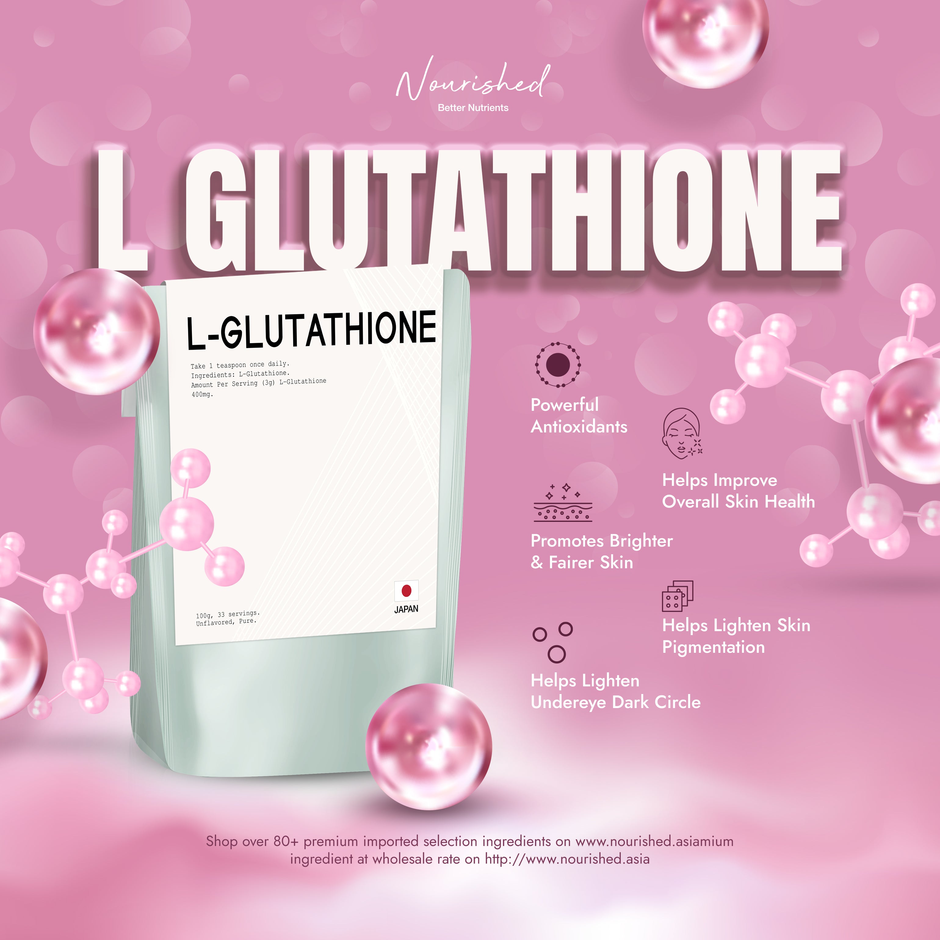 Nourished L-Glutathione | Vitamins, Supplements, Premium Health Products Nourished Asia Nourished L-Glutathione | Vitamins, Supplements, Premium Health Products Nourished Asia